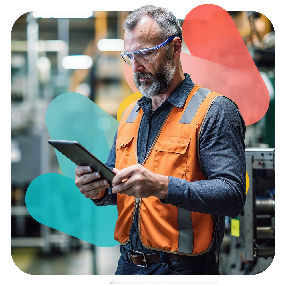 Field engineer using tablet to optimise scheduling and daily operations Field engineer using tablet to optimise scheduling and daily operations