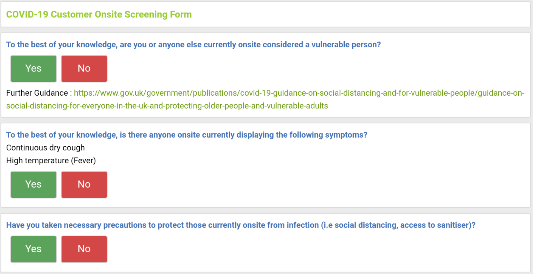 Customer On-Site Form Workflow 1