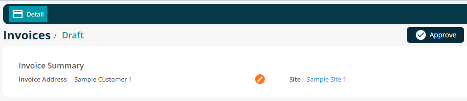 Screenshot of New Draft Invoice