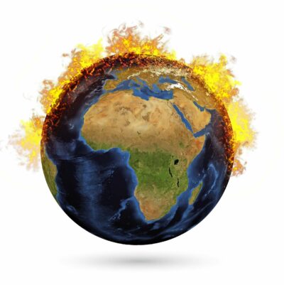Planet Earth on fire