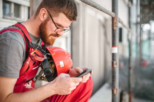 engineer using mobile phone