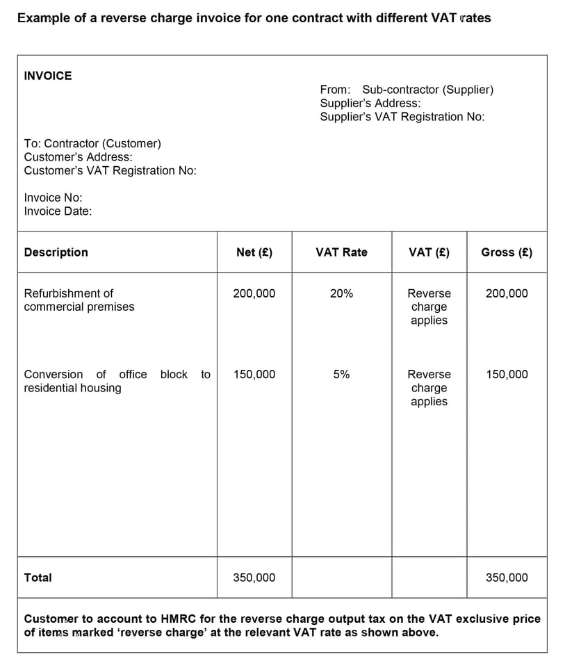 Reverse Charge Invoice