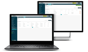 Laptop and desktop monitor displaying Joblogic's New Stock feature