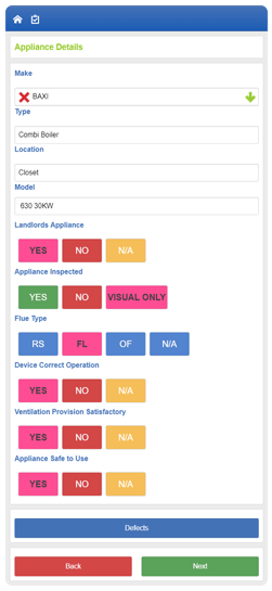 Eform checklist for boiler inspection