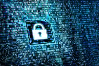 Blue padlock safe security
